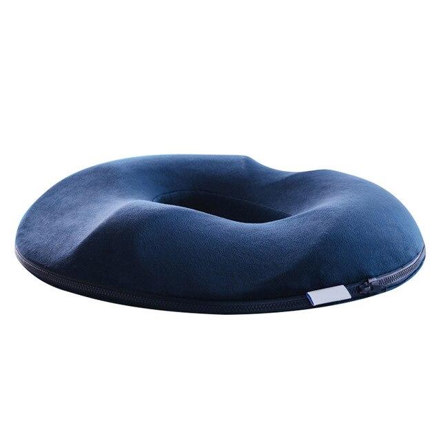 Coussin Orthopédique Gonflable Pour Hémorroïdes Et Mal De Dos - Forme Donut 48x48x12 Cm - Housse Velours - Portable