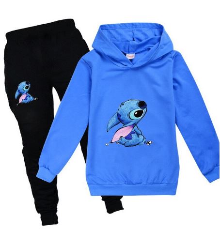 Proxiceen Stitch Hoodies sweatshirts à capuche pour garçon et fille 2 pièces Survêtement de sport Survêtement Jogging 