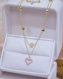 Collier Cœur Double Couche